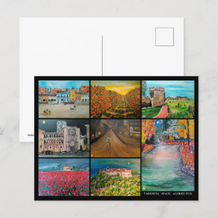 Valencia Spanje Collage Schilderijen van Alfred Fo Briefkaart