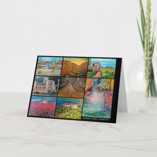 Valencia Spanje Collage Schilderijen van Alfred Fo Kaart (Voorkant)