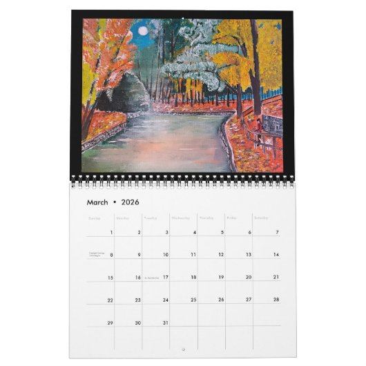 Valencia Spanje Kunst van Alfred Fox Kalender (Mar 2026)