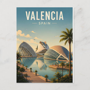 Valencia Spanje Middellandse Zee Oude Stad Reizen Briefkaart