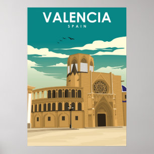 Valencia Spanje  minimumreisposter Poster