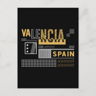 Valencia Spanje Moderne Typografie Reisontwerp Briefkaart