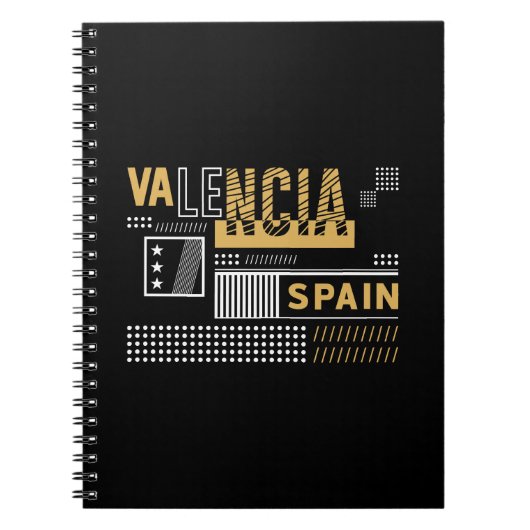 Valencia Spanje Moderne Typografie Reisontwerp Notitieboek (Voorkant)