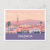 Valencia Spanje Oude Stad Pastelreizen Briefkaart (Voorkant)