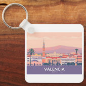 Valencia Spanje Oude Stad Pastelreizen Sleutelhanger (Voorkant)