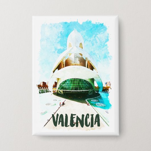 Valencia Spanje Palau de les Arts Reina Sofía Button (Voorkant)