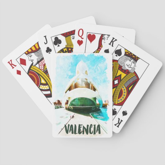 Valencia Spanje Palau de les Arts Reina Sofía Pokerkaarten (Achterkant)