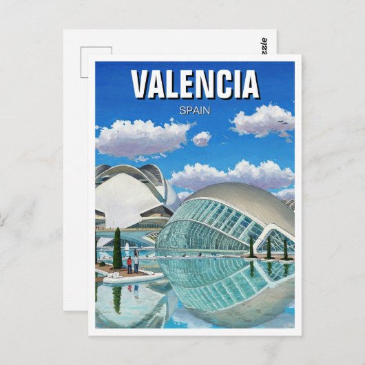 Valencia Spanje Reizen Briefkaart (Voorkant / Achterkant)