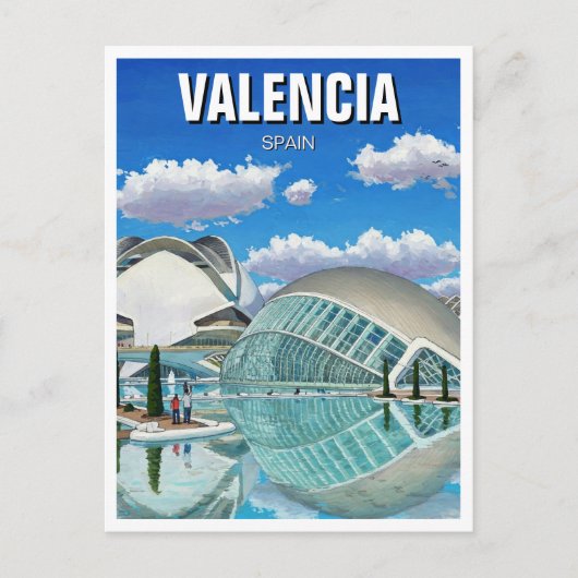Valencia Spanje Reizen Briefkaart (Voorkant)