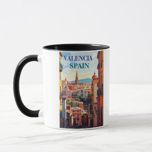 Valencia Spanje Reizen Kunst Vintage Mok (Links)