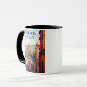 Valencia Spanje Reizen Kunst Vintage Mok (Voorkant links)