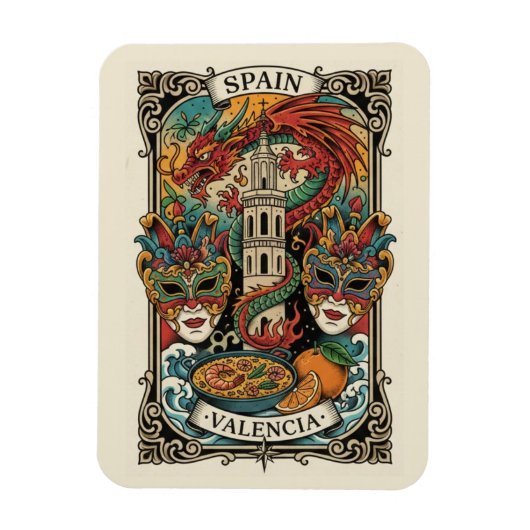 Valencia Spanje Reizen Magneet (Verticaal)