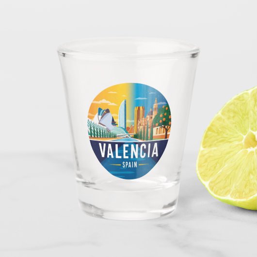 Valencia Spanje Reizen Shot Glas (Voorkant)