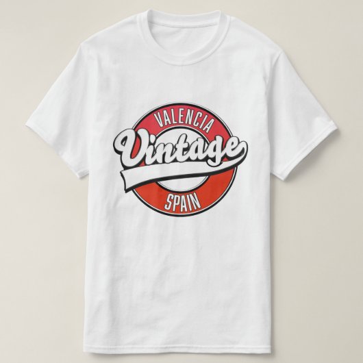 valencia spanje retro - stijl logo t-shirt (Design voorkant)