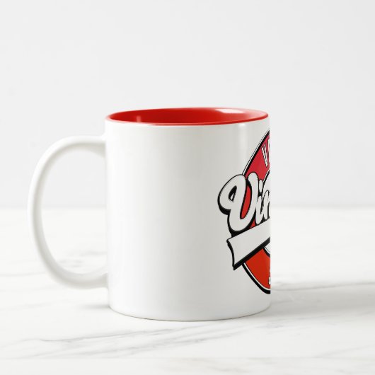 valencia spanje retro - stijl logo tweekleurige koffiemok (Links)