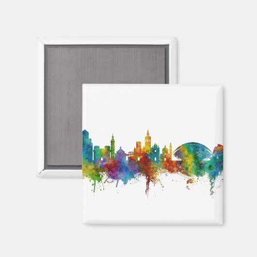 Valencia Spanje Skyline Magneet (Voorkant / Achterkant)