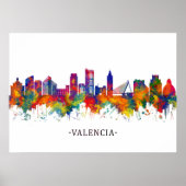 Valencia Spanje Skyline Poster (Voorkant)