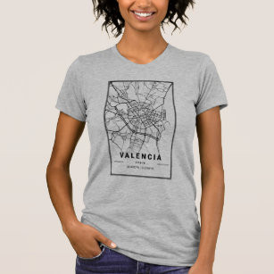Valencia Spanje Stadkaart   Minimale kunst T-shirt