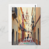 Valencia Spanje Travel Art Vintage Briefkaart (Voorkant / Achterkant)