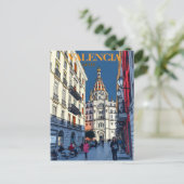 Valencia Spanje Travel Art Vintage Briefkaart (Staand voorkant)