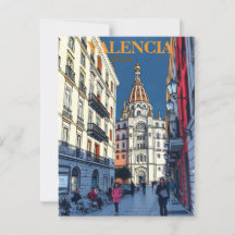 Valencia Spanje Travel Art Vintage