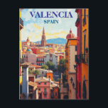 Valencia Spanje Travel Art Vintage Briefkaart<br><div class="desc">Valencia Spanje Travel Art Vintage</div>