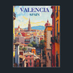 Valencia Spanje Travel Art Vintage Briefkaart<br><div class="desc">Valencia Spanje Travel Art Vintage</div>