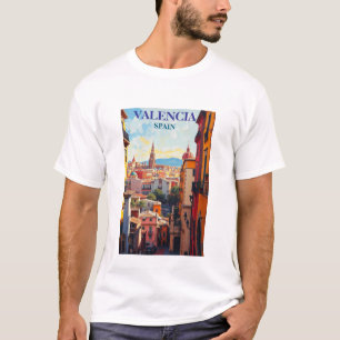Valencia Spanje Travel Art Vintage T-shirt