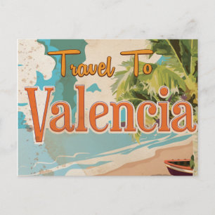 Valencia,Spanje Vintage vakantieposter Briefkaart