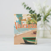 Valencia,Spanje Vintage vakantieposter Briefkaart (Staand voorkant)