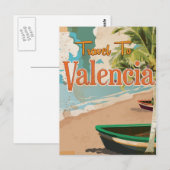 Valencia,Spanje Vintage vakantieposter Briefkaart (Voorkant / Achterkant)