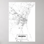 Valencia, Spanje (zwart op wit) Poster (Voorkant)