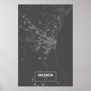 Valencia, Spanje (zwart wit) Poster
