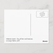 Valencia, Stad van Kunsten en Wetenschappen Briefkaart (Achterkant)