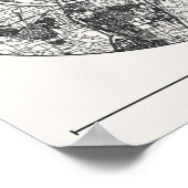 Valencia Stadsplattegrond Poster Minimaal Houtskoo (Hoek)
