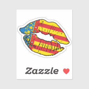 Valencia Valenciaanse lippenstift liefde vlag Sticker