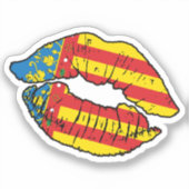 Valencia Valenciaanse lippenstift liefde vlag Sticker (Voorkant)