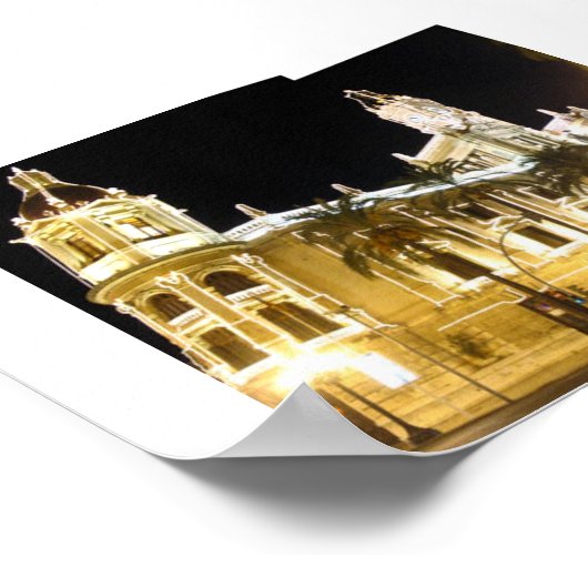 Valencia White Lights Building Poster (Hoek)