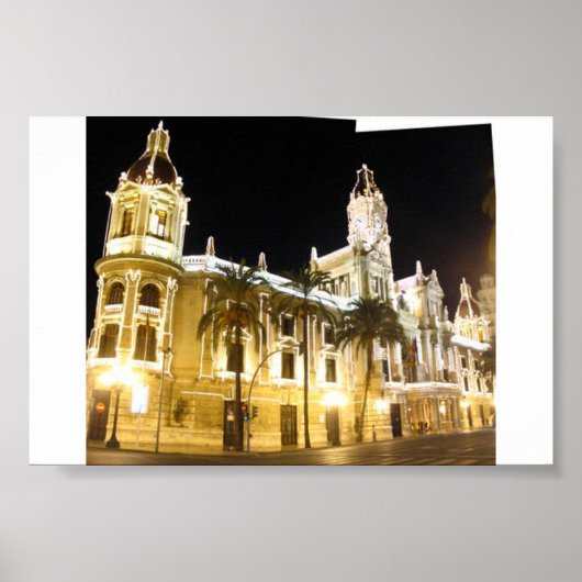 Valencia White Lights Building Poster (Voorkant)