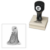Valenciaans Figurita Pigeon Portrait Rubberstempel (Gestempeld)