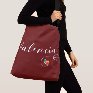 Valenciaanse vlag Heart, Valencia, Spanje Crossbody Tas
