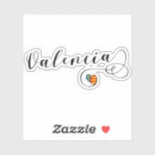 Valenciaanse vlag Heart, Valencia, Spanje Sticker (Vel)