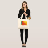 Valenciaanse vlag met naam grote tote bag (Voorkant (model))