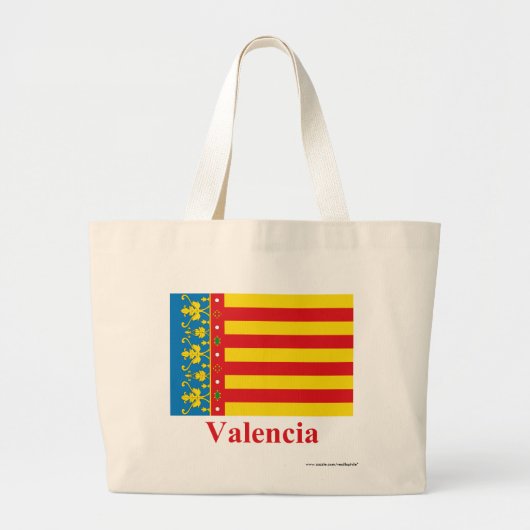 Valenciaanse vlag met naam grote tote bag (Voorkant)