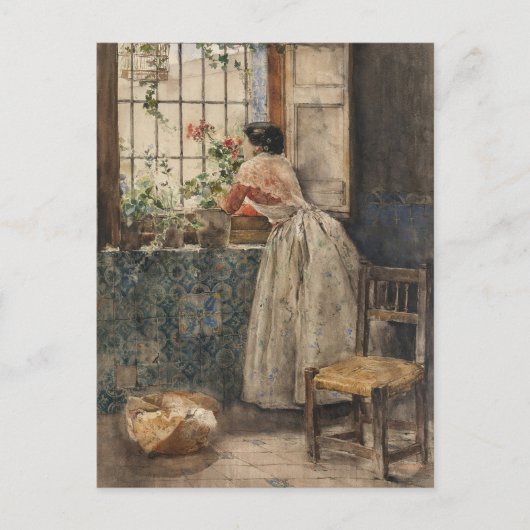 Valenciana a la Reja | Joaquín Sorolla Briefkaart (Voorkant)