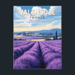 Valensole Frankrijk Reizen Kunst Vintage Briefkaart<br><div class="desc">Valensole retro vector reisontwerp. Valensole is een plaats in de Franse regio Alpes-de-Haute-Provence. Het is gelegen op een plateau in het midden van lavendel en amandelbomen.</div>