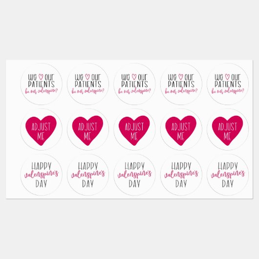 Valenspine's Day, Chiropractie Stickers, Labels (Vel)
