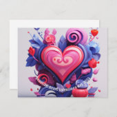 Valentiane's Day Flat Dank u kaart (Voorkant / Achterkant)