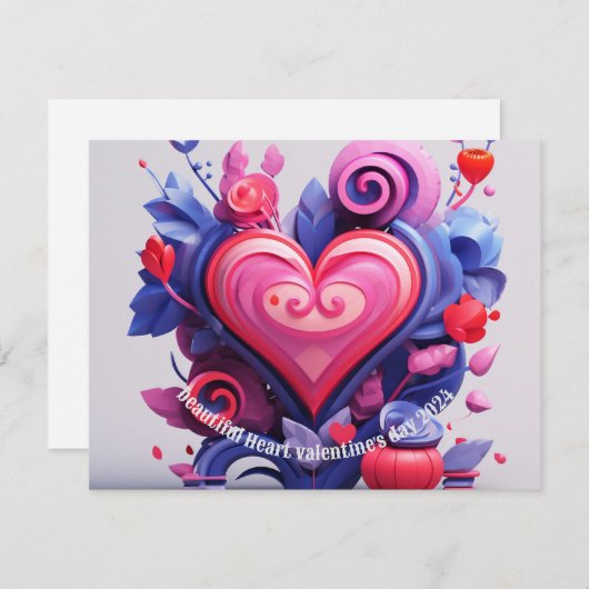 Valentiane's Day Flat Dank u kaart (Voorkant / Achterkant)