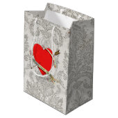 Valentijn 1901 - Hoofdfunctie met lint en Pijl Medium Cadeauzakje (Achterkant Gekanteld)